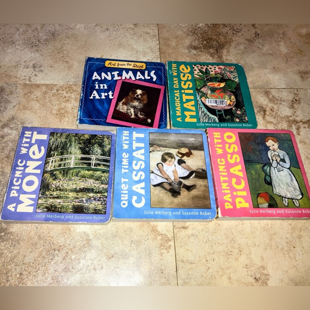 5x Board Books, Art, Animals, Monet, Cassat, Picasso, Matisse, Baby, Mini Master